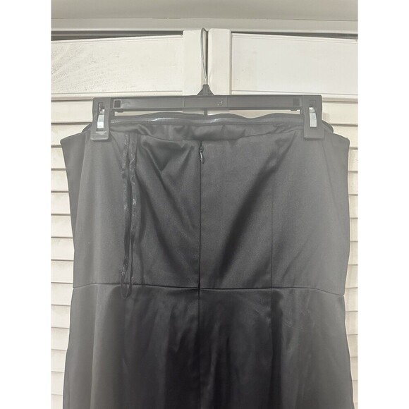 NWT Talbots Sleeveless Satin Black Strapless Maxi Dress Slit Size 8 Wedding - Picture 5 of 8